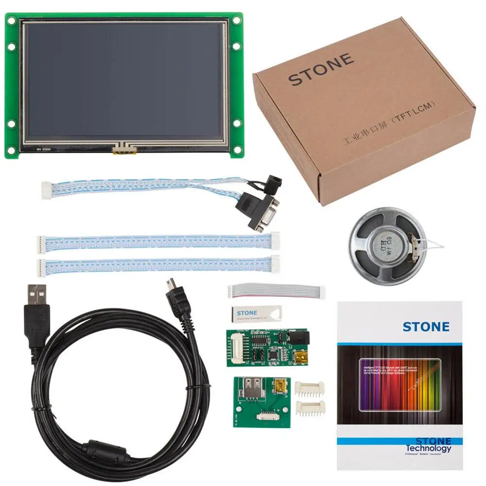 4.3 STONE Intelligent TFT LCD Module With Colorful Touch Screen & RS232 Port To Any MCU | Электронные компоненты и
