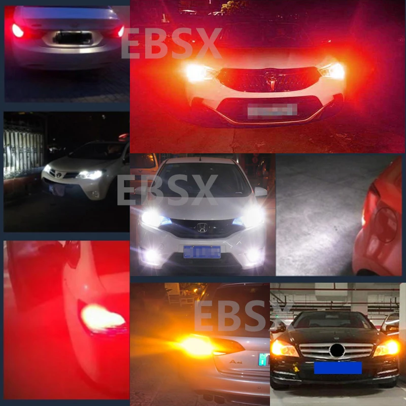 EBSX 10 шт. грузовик 24V S25 1156 BA15S P21W 1157 BAY15D P21/5W COB 12 SMD белый красный авто сигнал заднего