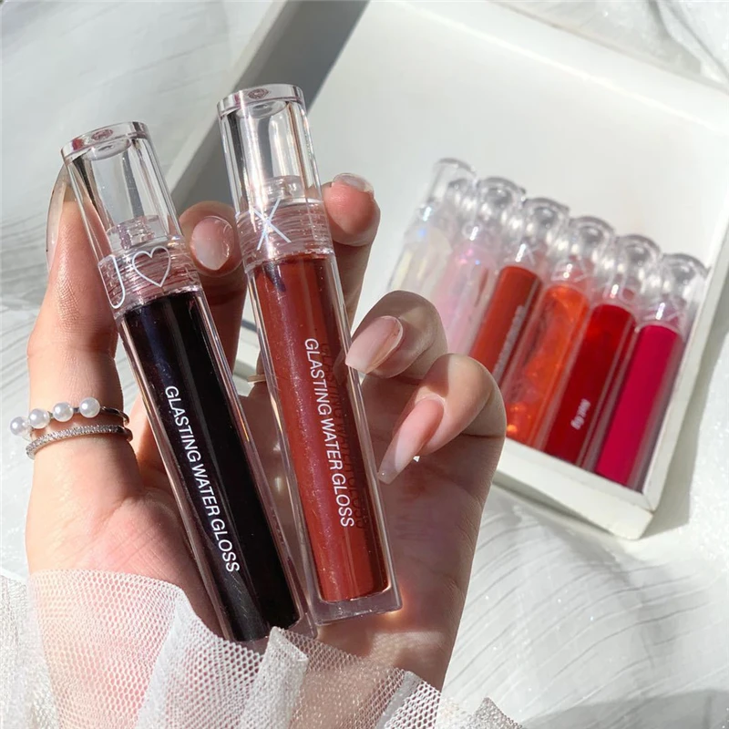 Жидкая помада влажный блеск вишни Кристальный Желейный для губ блестящий