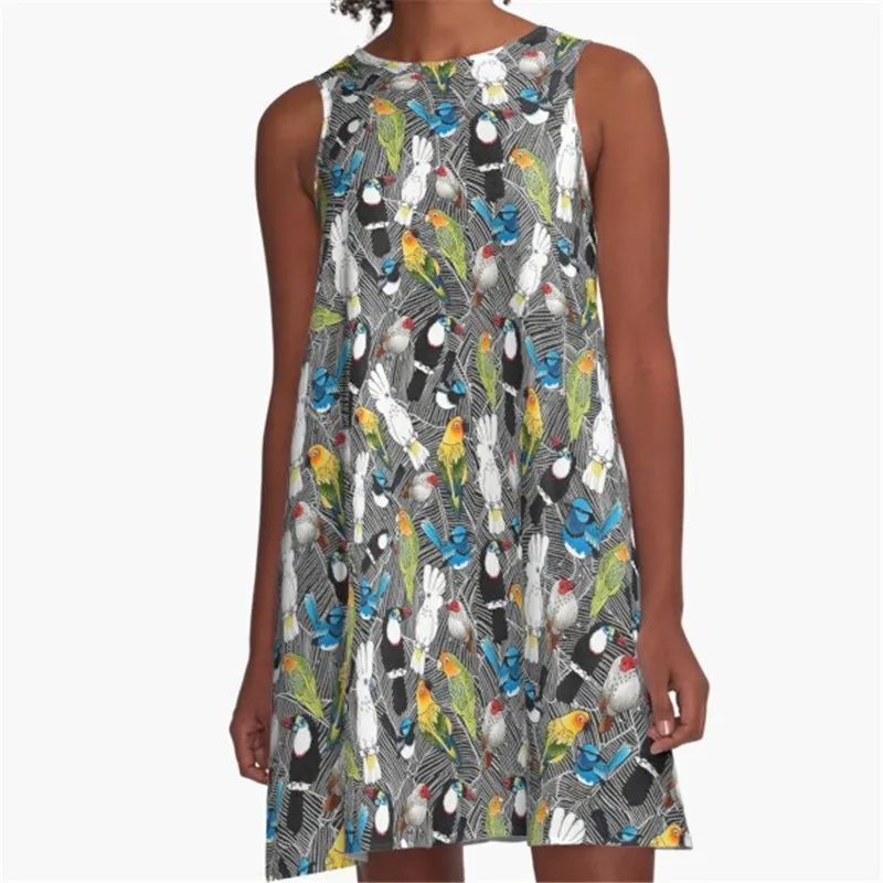 

Fashion Women summer dresses Black cress garden Printed A-Line Boho Dress for women harajuku Sexy ladies mini short beach dress