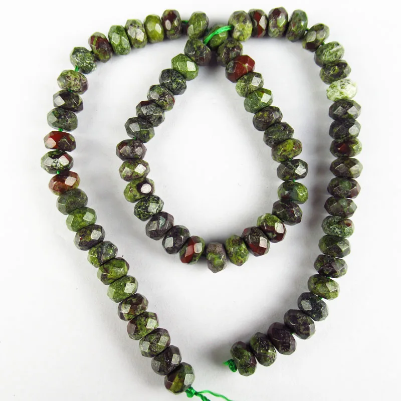 Красивый граненый драконовый кровяной камень свободная бусина Rondelle 15 5 дюймов 8x5