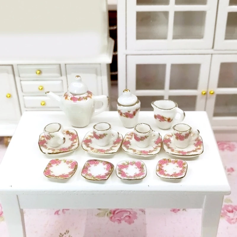 

Miniature Dining Ware Porcelain Dish/Cup/Plate Tea Set Random Color S9F7