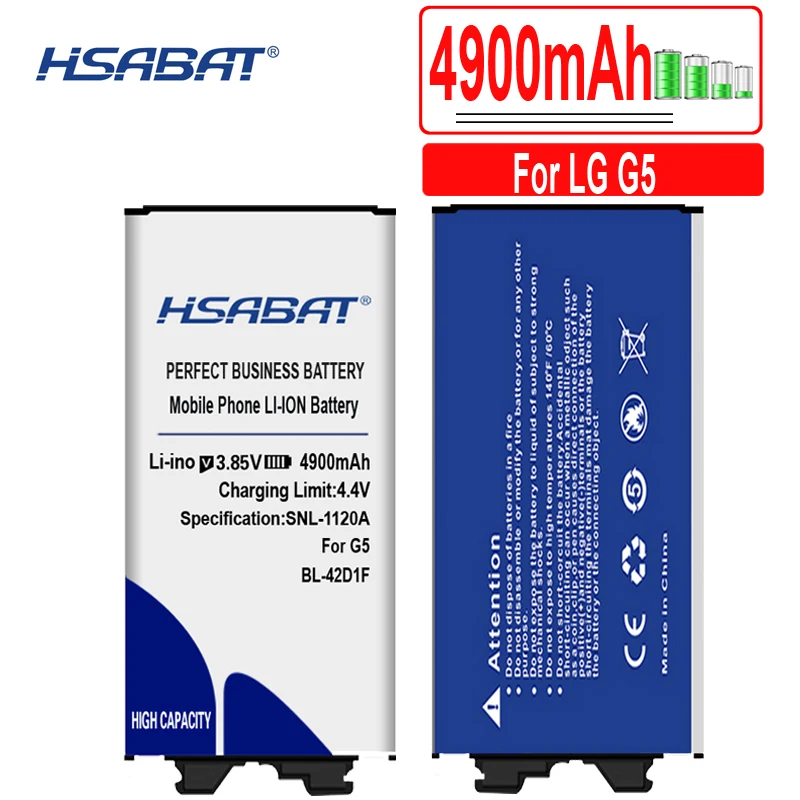 HSABAT 4900 мА/ч, Батарея для LG G5 BL-42D1F H850 H820 H830 H831 H840 H868 H860N H860 LS992 US992 F700L F700S F700k VS987