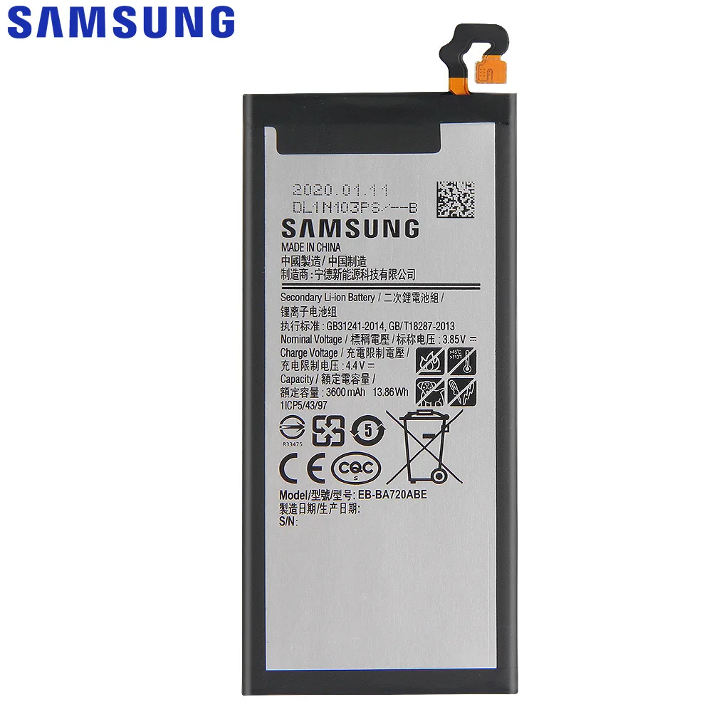 Оригинальный сменный аккумулятор Samsung для Galaxy A7 2017 версии SM-A720 A720 оригинальный