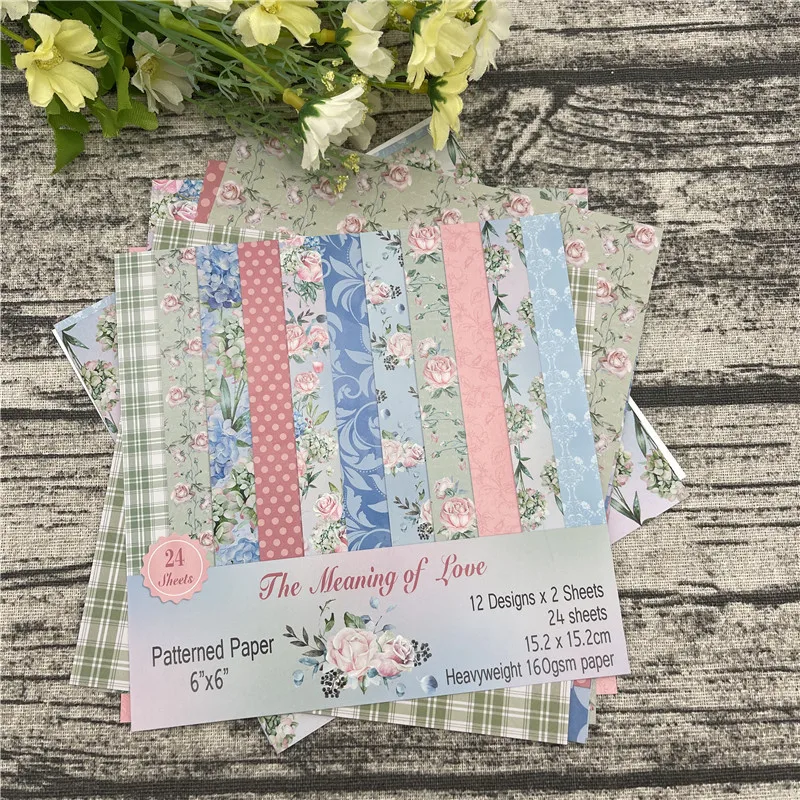 12 шт. Цветок Любовь бумага Скрапбукинг бумажный пакет ручной работы крафт фон pad |