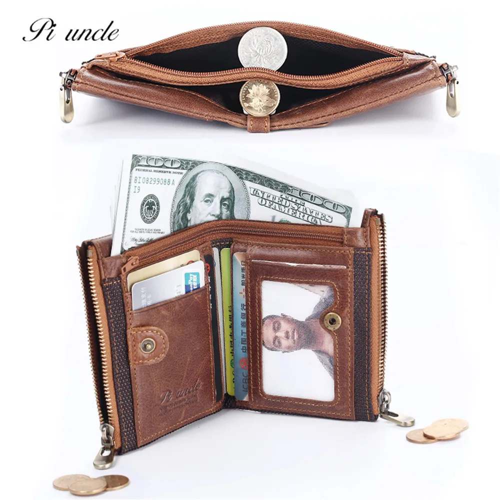 Мужской короткий кожаный бумажник с несколькими картами чехол для удостоверения