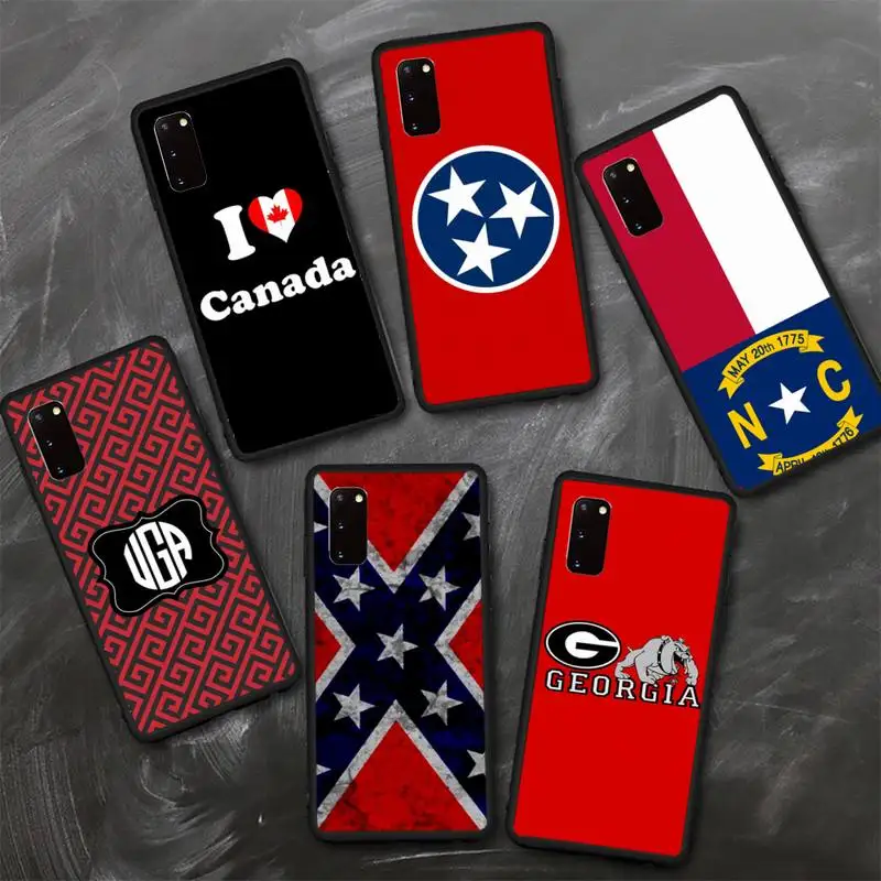 

Georgia flag Phone Case TPU For Samsung S6 S7 S8 S9 S10 plus S20 S21 S30ultrs Fundas Cover