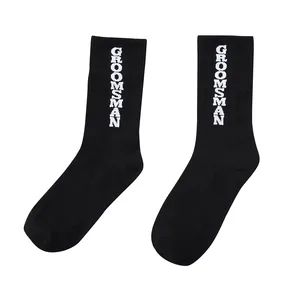 Чистый хлопок для мужчин носки новинка 2019 мужские свадебные с буквенным принтом короткие носки