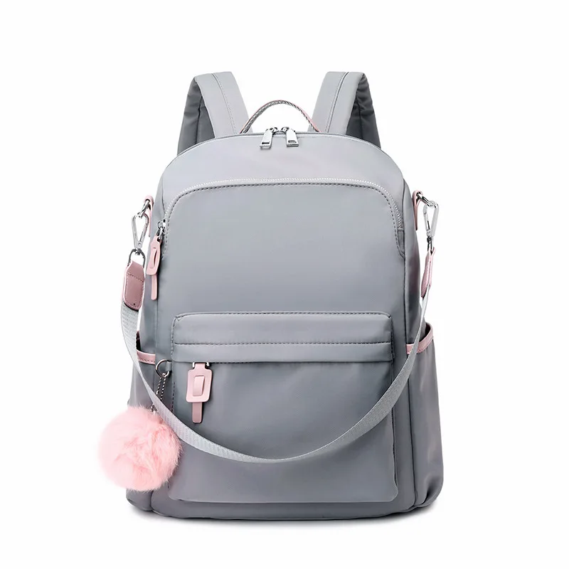 

Korean Simple Knapsack Female Fashion Multifunctional Backpack Women Cowhide Leather Bag Large Capacity Zipper Bagpack C1679