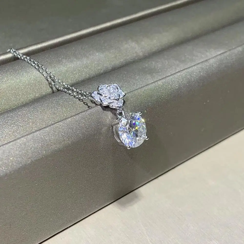 Kkmall магазин круглые серебряные Moissanite Подвески 3.00ct D VVS Роскошные Weding подвески для