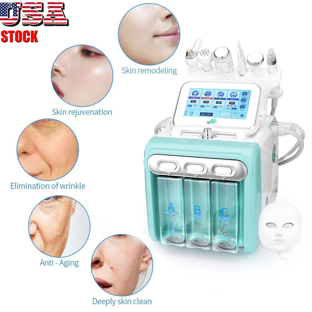 

7 in 1 Multifunctional Hydra Water Facial Cleaner Peel Hydro Dermabrasion Beauty Machine with Led Mask Device