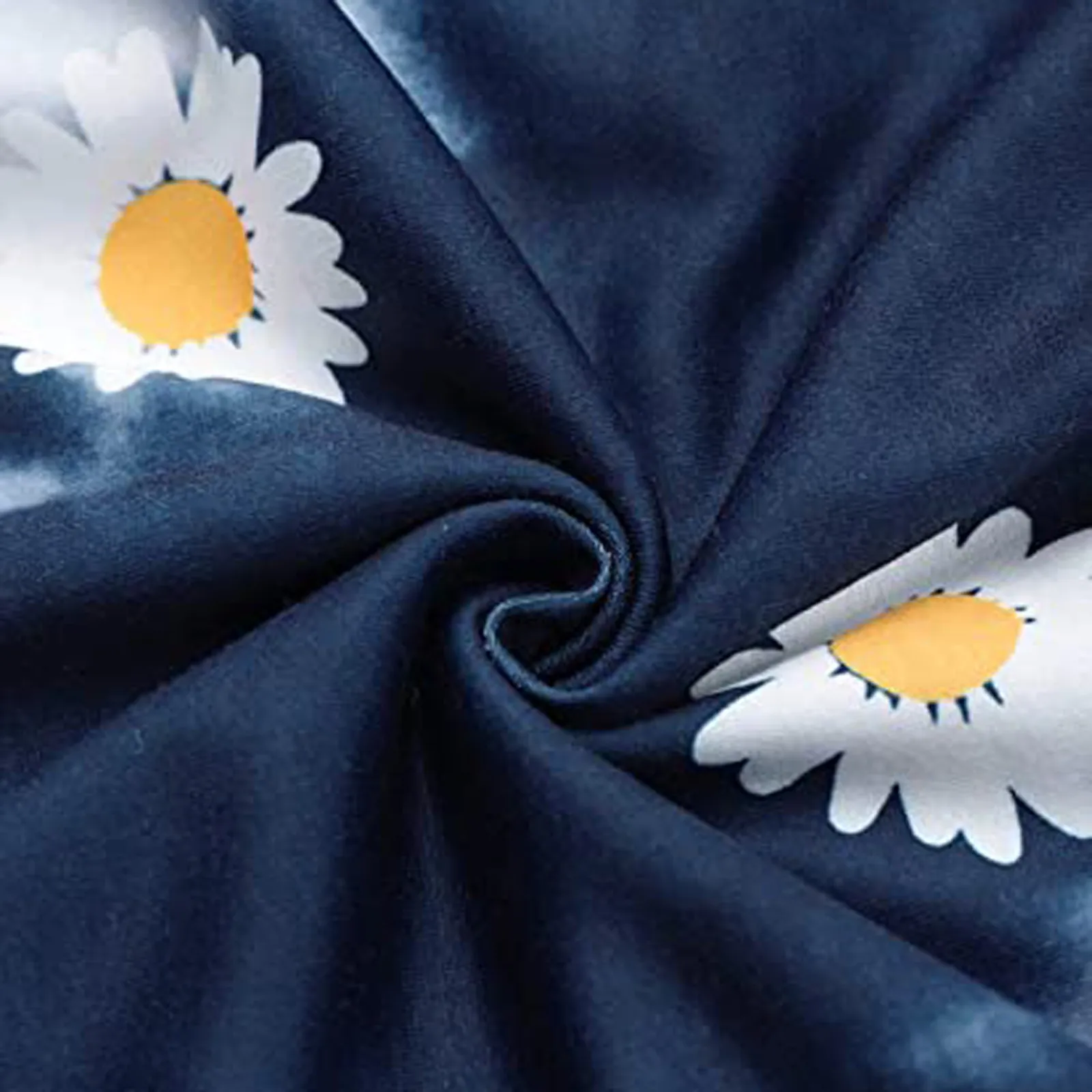 

Women Hoodie Dress Fashion Daisy Printed Long Sleeve Hooded Mini Dress Autumn Winter Sweatshirts Casual Loose Pocket Pullovers