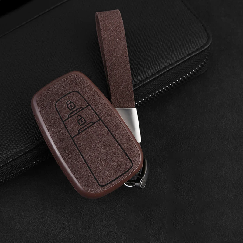 Замшевый Меховой чехол для автомобильного ключа Toyota CHR Prado 2017 2018 Prius Camry Corolla RAV4 с