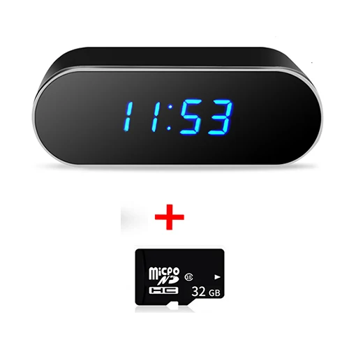 Black 32G card Мини Wi-Fi камера HD 1080P микро-видеокамера с будильником времени и дистанционным монитором, сеть ночного видения, умный мониторинг домашней безопасности - Цвет: Black 32G card