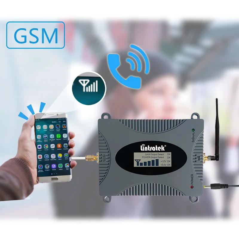 Lintratek усилитель GSM сигнала сотовой связи 900Mhz репитер 2G мобильный телефон