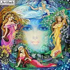 Полная квадратная Фея 5D DIY Алмазная картина Девушка Алмазная вышивка с пейзажем 3d Хрустальная мозаика Наклейка на стену 50x50 см