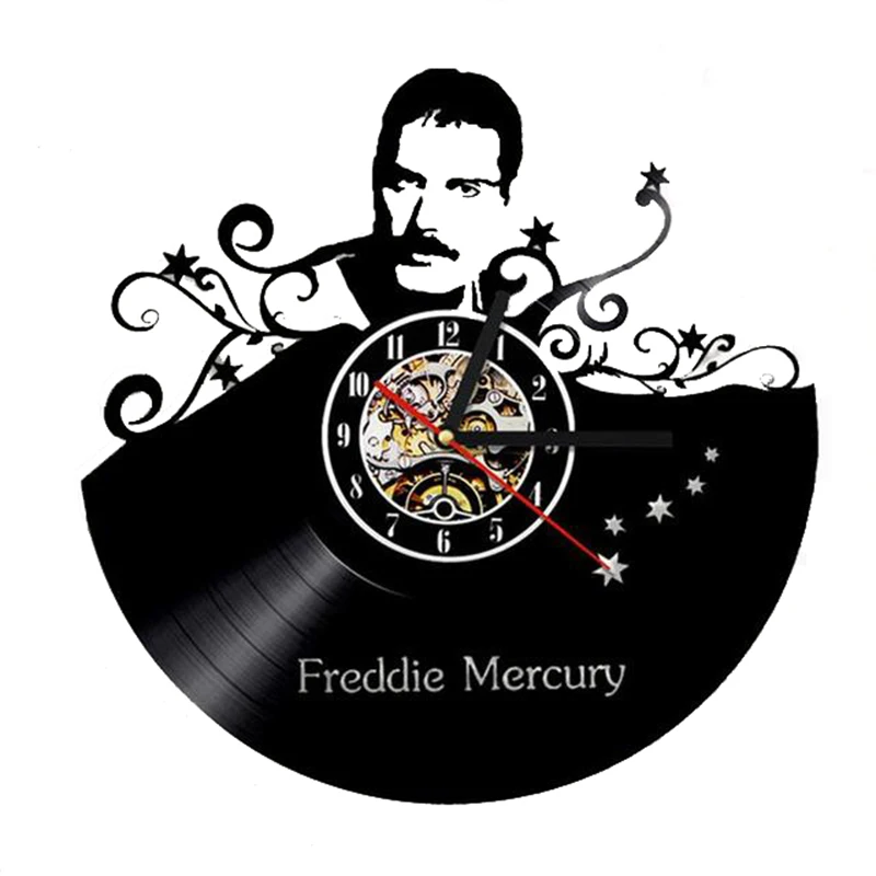 

Настенные часы Queen Rock Band, светодиодсветодиодный винтажные настенные часы с виниловой пластиной, 7 меняющихся цветов, украшение для дома