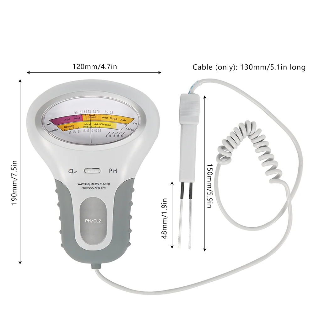 2 в 1 CL2 рН тестер портативный домашний детектор воды без загрязнения для питья