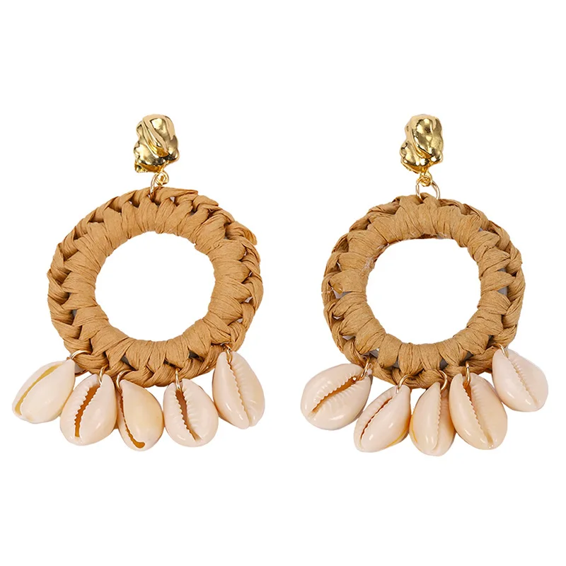 Серьги кисточки M & G в стиле бохо ручной работы круглые этнические массивные