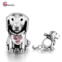 gw dog charms 925 sterling silver beads fits bracelet bangle animal series charm for diy jewelry making x212
