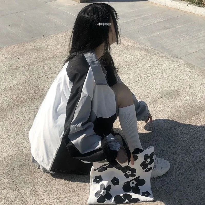 

Basic Jackets Women Patchwork Casual BF Korean Style High Street Sun-proof Ins Students Coats All-match Harajuku Jacket Ulzzang