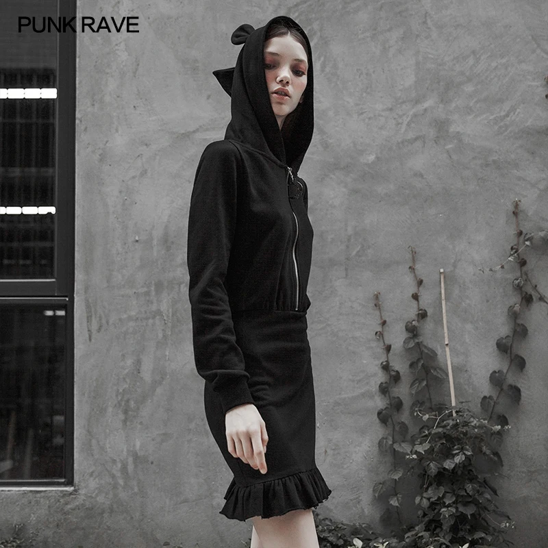 Женское платье с капюшоном длинным рукавом и подвеской в виде Луны|Женские