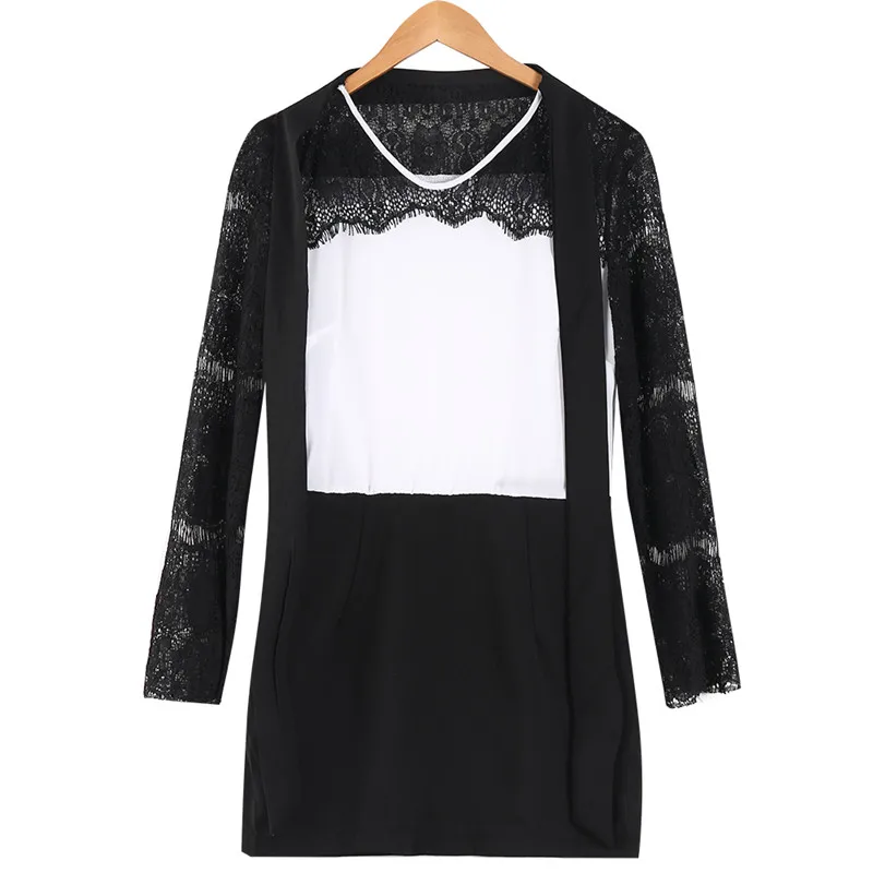 

2020 New Trendy Sexy Women long sleeve v-neck preppy style Bandage Bodycon Lace Costume Evening Party Short Mini Dress one piece