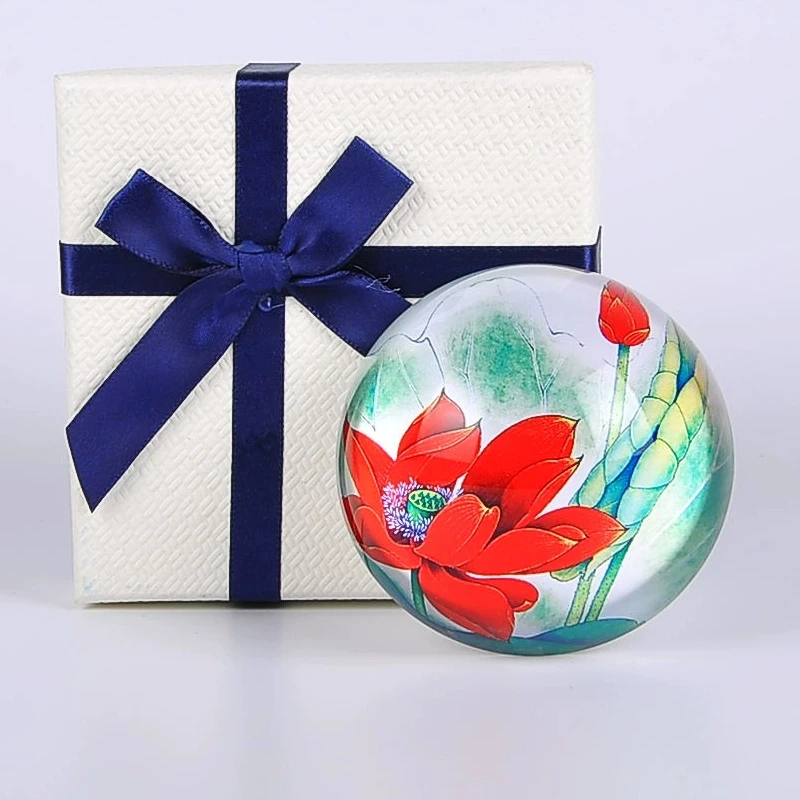 Стеклянные полушарики диаметром 80 мм прозрачные хрустальные пресс-папье