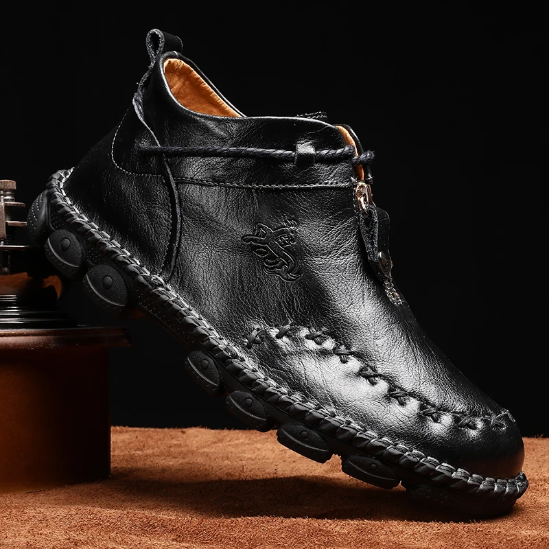 

casualmen men's sneakers leather male sneaker outdoor mens black footwear leisure flat Men's 2020 sale causal for shoes