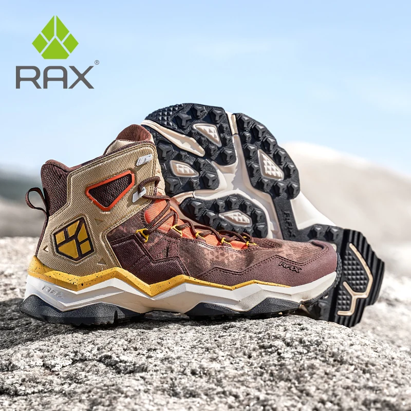 RAX Tactical Desert Combat Boots Men Hiking Shoes Vintage Lace Up Hiking Boots Military Boots Waterproof Hunting Boots