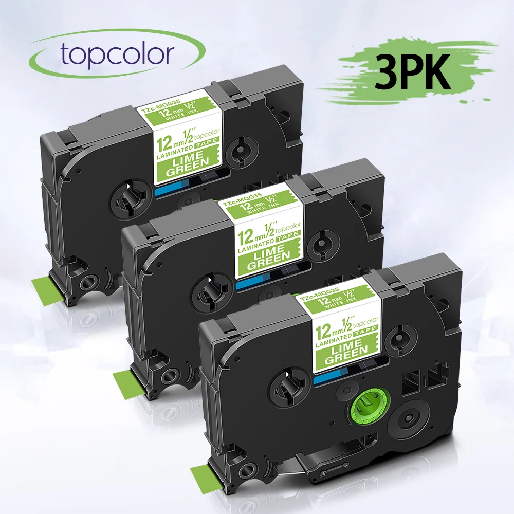 Лента для этикеток Topcolor 3PK PT 12 мм TZE совместим с ламинированной лентой принтера
