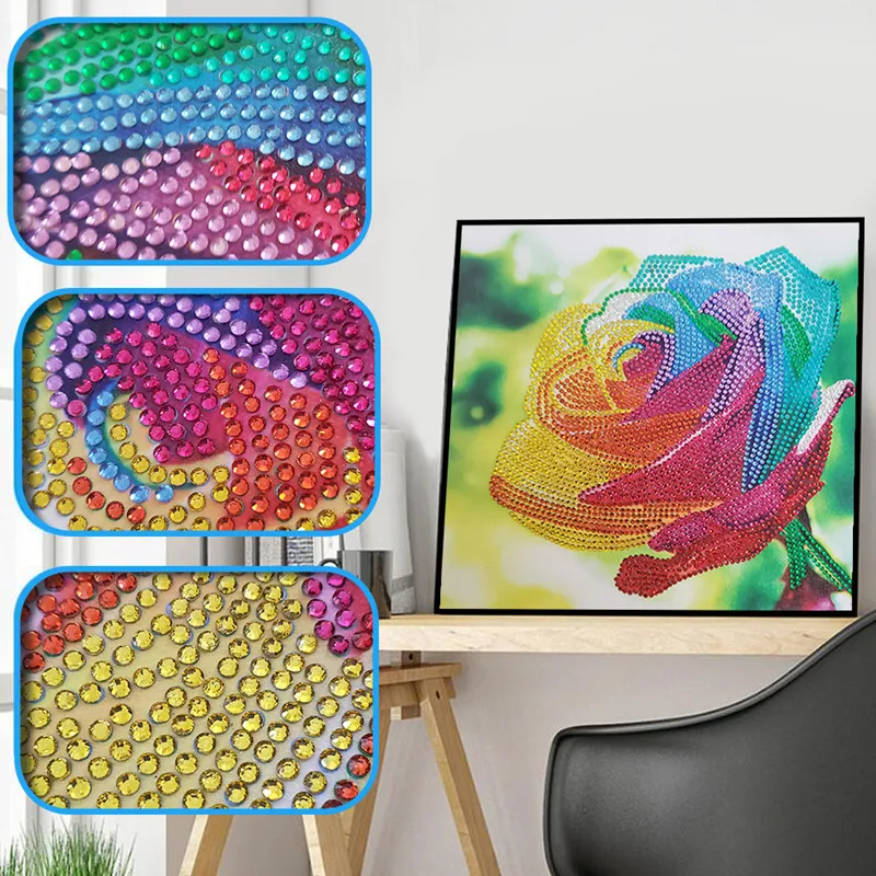 В форме алмазов картина DIY 5D шнековый бур вышивка крестиком комплект с украшением