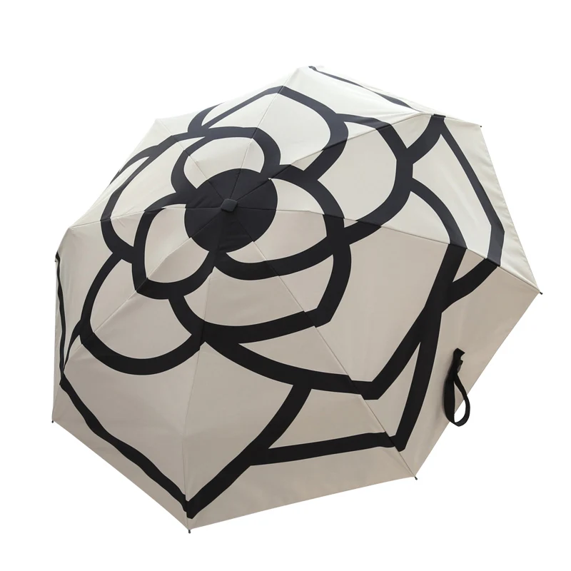 Camellia Ladies Women Umbrella Windproof UV Protection Sun Umbrellas Girl Female Parasol Pocket Five Folding Small Mini Brand | Дом и сад