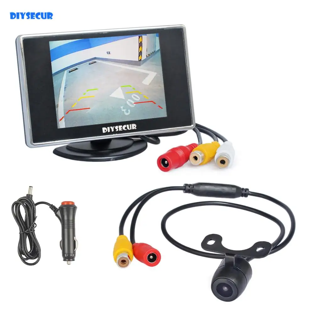 

DIYSECUR Wired 3.5" TFT LCD Car Monitor Rear View Camera Kit Reversing Camera Parking Assistance System Easy Connect