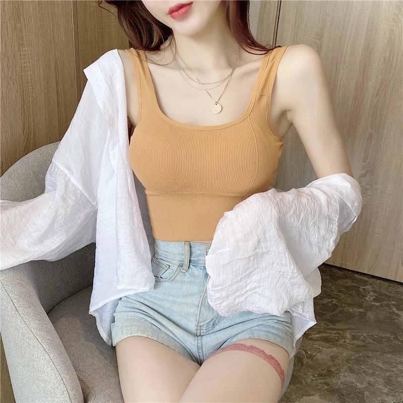 

SVOKOR Women's Tube Tops Bra U-Shaped Bottoming Sport Wireless Seamless Lingerie Sports Crop Top Camisole