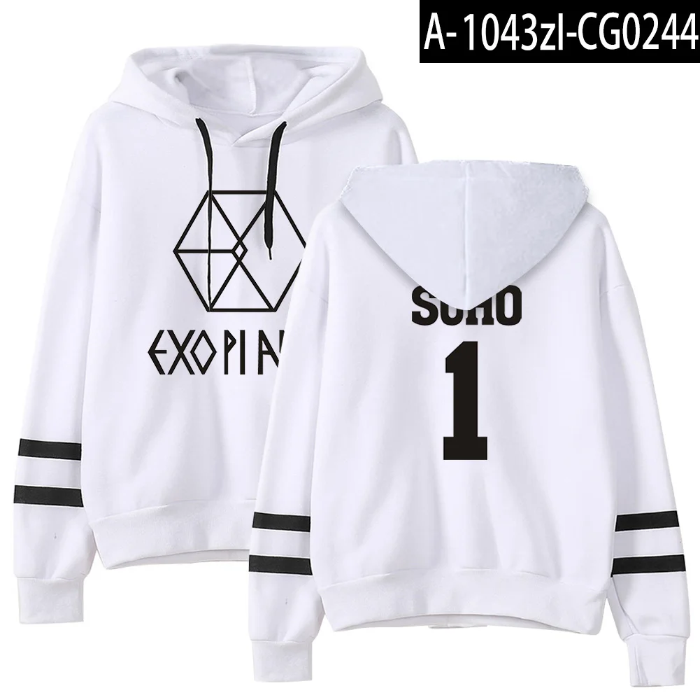 Kpop EXO милый женские худи Harajuku Повседневная Толстовка с капюшоном корейский стиль свободная толстовка с капюшоном женские флисовые толстовки пуловер Топ - Цвет: white