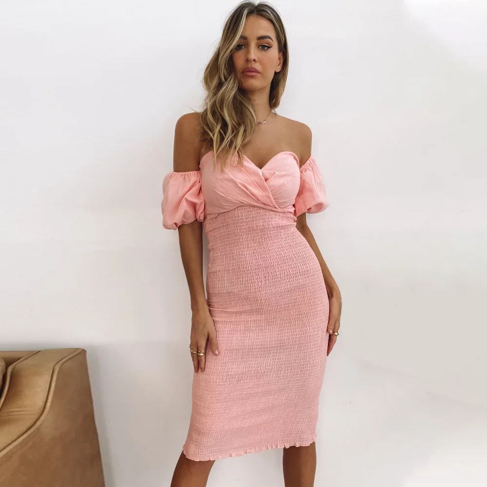 

COIGARSAM 2021 Summer Women Off Shoulder Dress Vestido Black Slash Neck Celebrity Party Dress Elegant Bodycon Dress