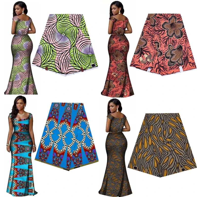 

Africa Ankara Print Wax Tissu Fabric Sewing Garment Craft Textile Material Wedding Dress Loincloth Soft Cotton Pagne Top Quality