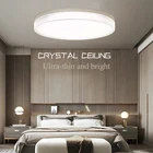 Хрустальный светодиодный потолочный светильник, 18 Вт, 24 Вт, 36 Вт, 48 Вт, 220 В, холодный теплый белый натуральный светильник, Круглый комнатный светильник