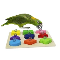 9pcs pet educational parrot toys interactive training colorful wooden block birds toy puzzle supplies diy accessories supplies