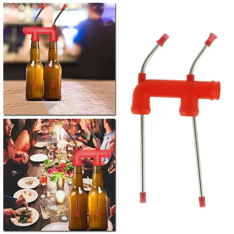 

Red Plastic Beer Dispenser Double Beer Snorkel Electronic Music Drinking Competitions Game Tools