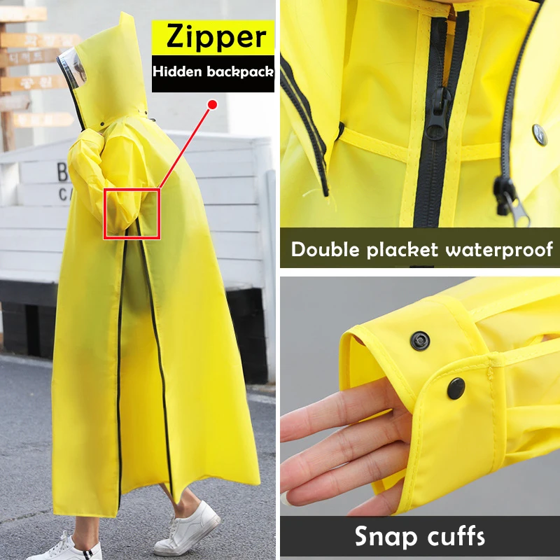 Горячая Распродажа EVA плащ для женщин/мужчин на молнии с капюшоном пончо мотоцикл
