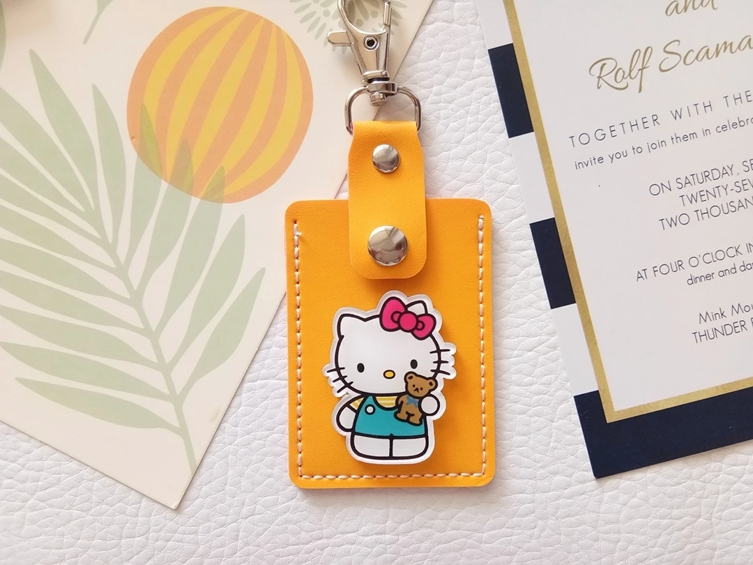 6745 Hello kitty аниме брелок KT Cat мини-карта брелок держатель пряжка дамы сумки на плечо для женщин кожа - Цвет: 6745