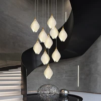 nordic minimalist ceramic magnolia restaurant hotel sales office designer bedroom bedside stairwell petal chandelier