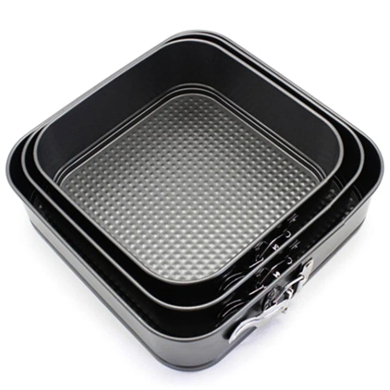 3Pcs/Set 8/9/10 Inches Square Carbon Steel Non Stick Spring Form Cake Baking Tray Cheesecake Pan Mold Bakeware Kitchen Tools | Дом и сад