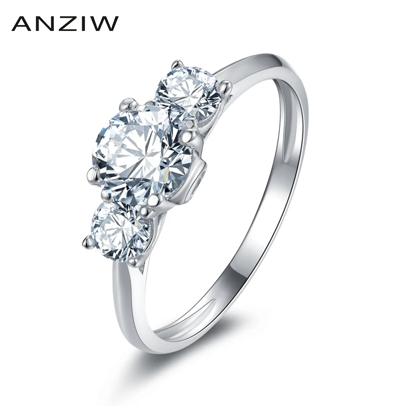 Кольцо женское из серебра 925 пробы с 3 камнями|ring wedding|ring sterlingsilver women |
