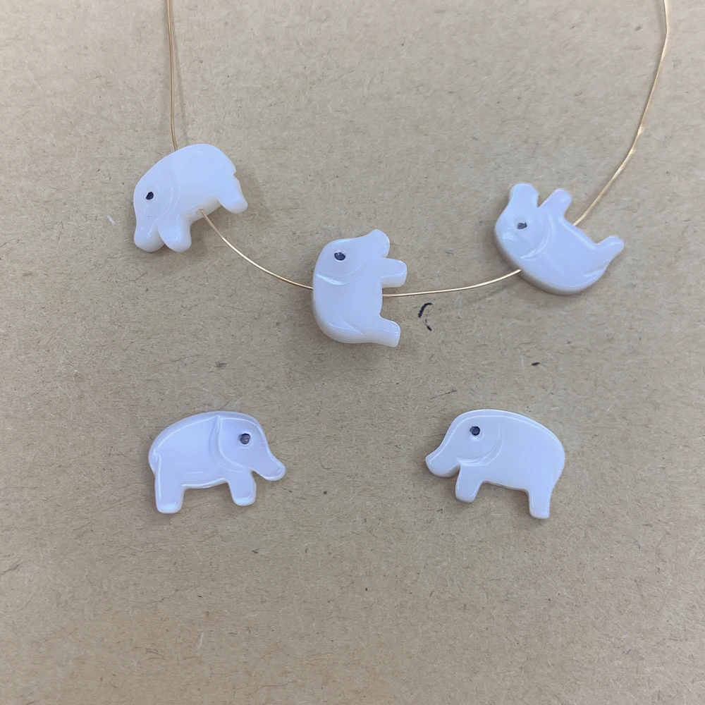 

MOP Pearl Shell Elephant Beads For Jewelry Making Bracelet Necklace Natural Seashell Animal Bead DIY Accessories Bulk