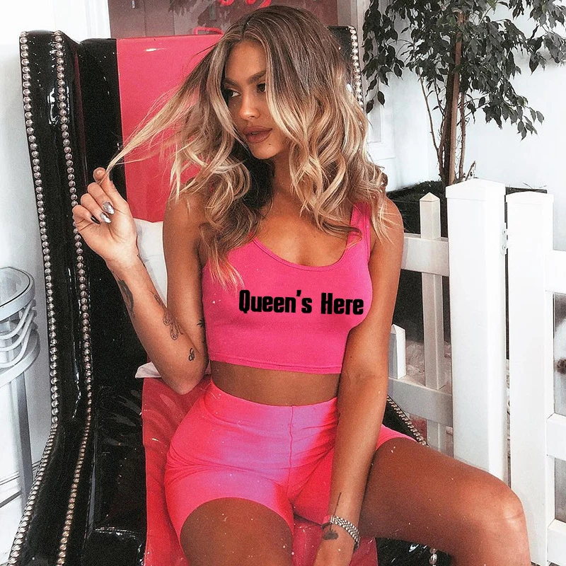 Майка BKLD женская с надписью повседневная безрукавка для спортзала неоновый