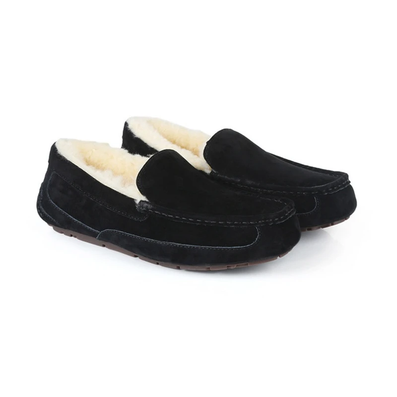 ENPLEI 2019 Hot Sale Genuine Leather Man Flats wool Fur Casual Shoes Anti-skiing snow boots high quality shoes | Обувь