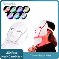 led facial mask beauty skin rejuvenation photon light therapy 7 colors mask with neck care wrinkle acne tighten skin tool
